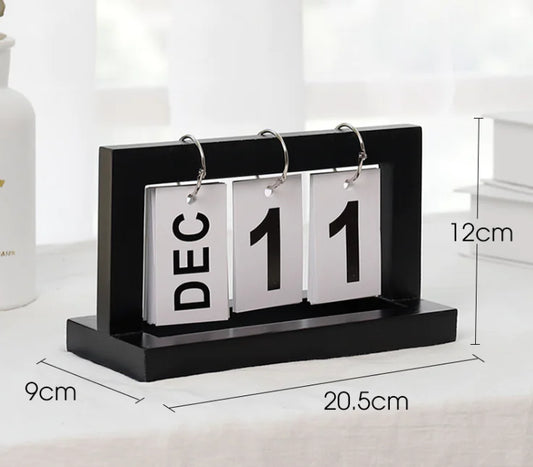 Wooden Flip Calendar - Perpetual Desk Calendar